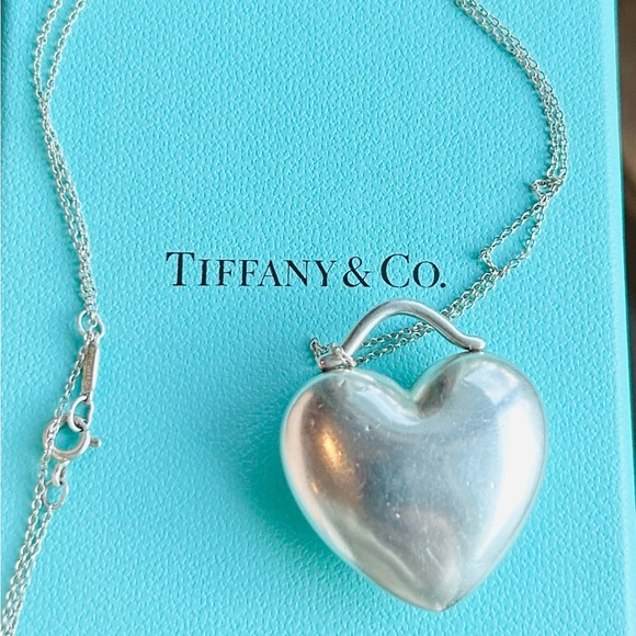 Tiffany & Co. Jewelry - Tiffany & Co Auth Vintage Bubble Heart Pendant 925 Sterling Necklace w/Box✨EUC✨